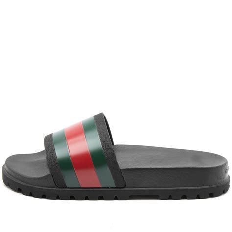 rubber gucci slides for men|gucci rubber pursuit g slides.